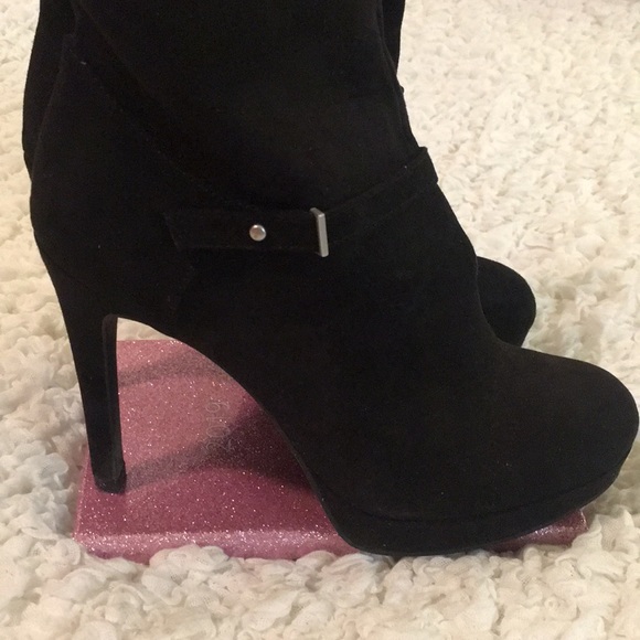Faux Suede Heeled Booties - Picture 7 of 10
